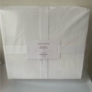 Parachute White Brushed Cotton Fitted Sheet - king Size - Sealed & NEW
